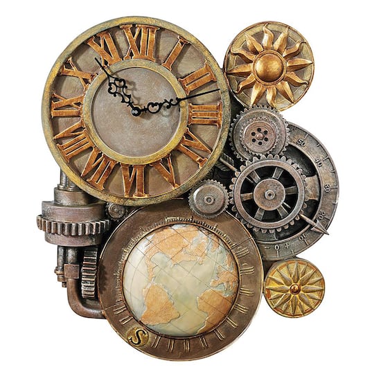 Design Toscano 17.5&#x22; Gears of Time Sculptural Wall Clock